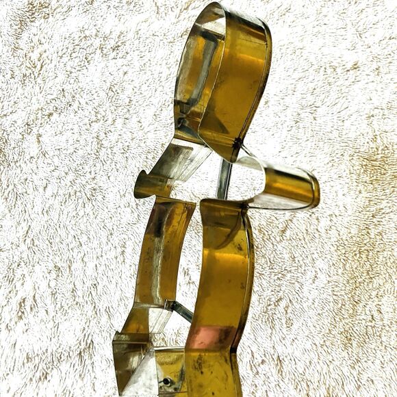 Vintage Metal Cooky Cutter Cookie 2 in 1 Gingerbread Boy Snowman 8 Inch High Box - Picture 10 of 13